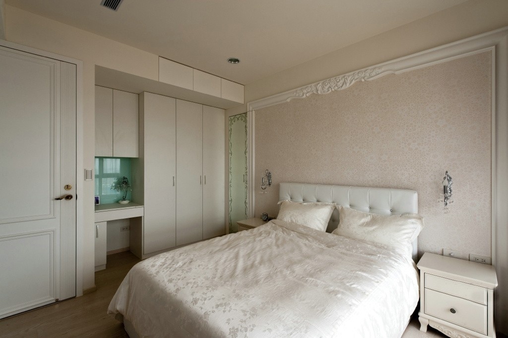 纯白浪漫简欧风格二居室卧室装饰效果图