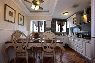 通畅欧式复古餐厨房整体设计装潢效果图