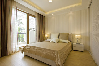 纯色清新舒适现代卧室效果图