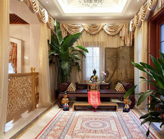 东南亚豪华风格设计别墅室内装潢案例图
