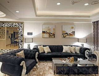 时尚大气欧式设计客厅沙发背景墙效果图