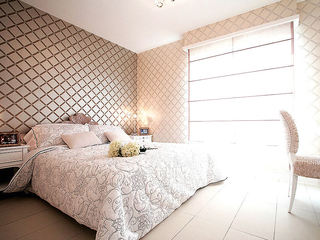 个性浪漫简欧卧室背景墙设计