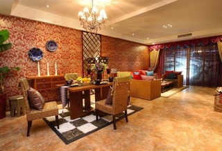 色彩斑斓东南亚风设计家居客厅整体装修图片