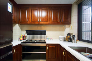高雅新古典红木中式厨房设计欣赏图