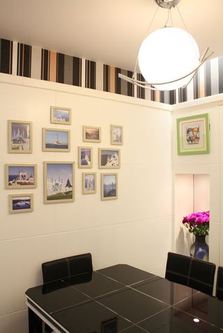 现代简约餐厅照片墙装饰效果图