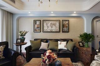 复古美式客厅沙发背景墙效果图
