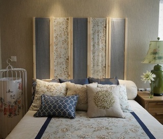 浪漫美式卧室背景墙装修效果图