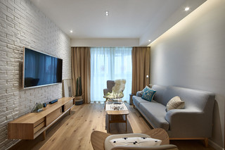 自然清新木质北欧风格客厅设计效果图