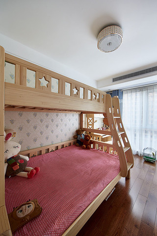 混搭时尚儿童房可爱双人床效果图