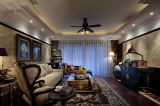 经典美式客厅沙发背景墙效果图