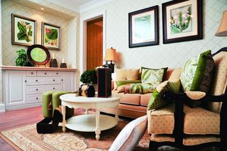 田园风格二居室客厅沙发搭配效果图