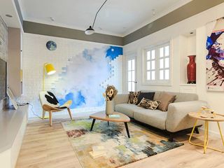 色彩明亮北欧客厅沙发搭配效果图图