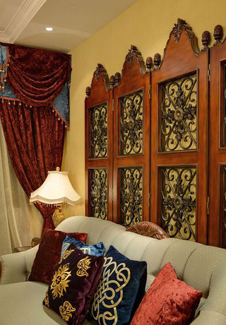 三居室美式风格客厅沙发效果图