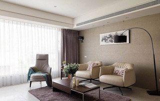 简洁时尚三居室客厅沙发背景装潢效果图